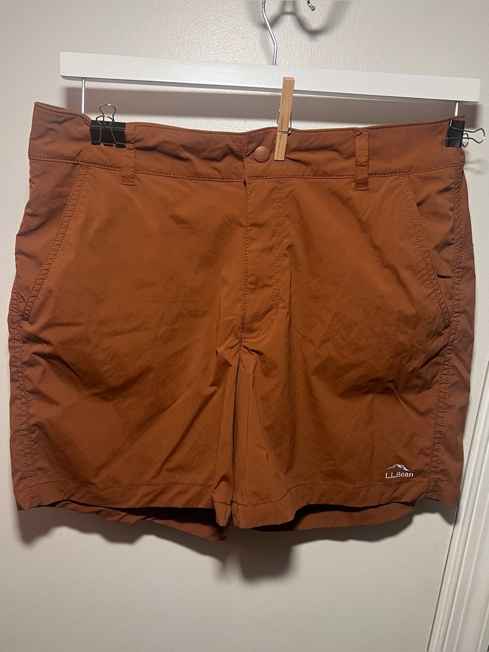 L.L. Bean Access Trail Hiking Shorts Cinnamon Rust Brown Size 14
